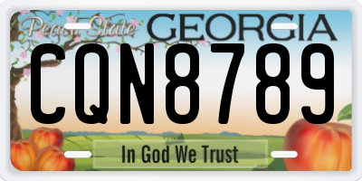 GA license plate CQN8789