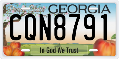 GA license plate CQN8791
