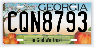 GA license plate CQN8793