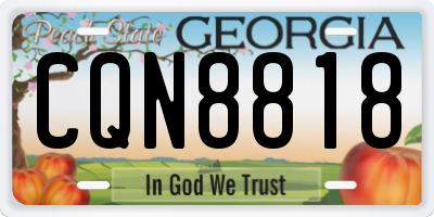 GA license plate CQN8818