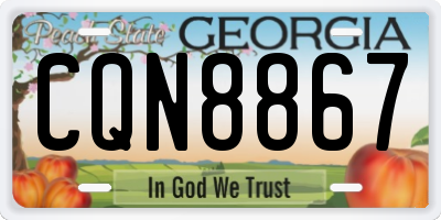 GA license plate CQN8867