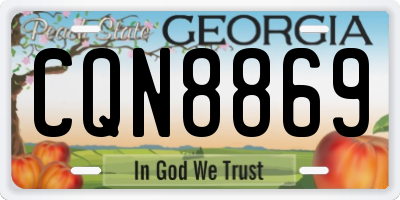 GA license plate CQN8869