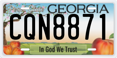 GA license plate CQN8871