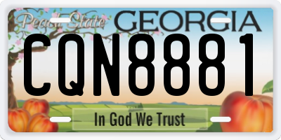 GA license plate CQN8881