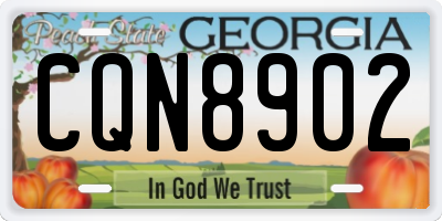 GA license plate CQN8902