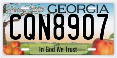 GA license plate CQN8907