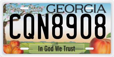 GA license plate CQN8908