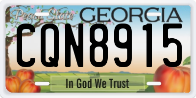 GA license plate CQN8915