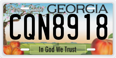 GA license plate CQN8918