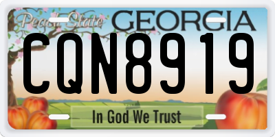 GA license plate CQN8919