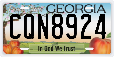 GA license plate CQN8924