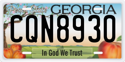 GA license plate CQN8930