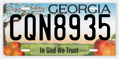 GA license plate CQN8935
