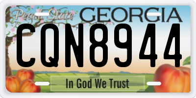 GA license plate CQN8944
