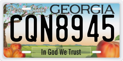 GA license plate CQN8945