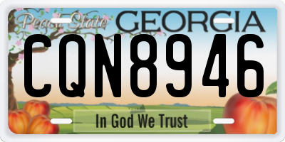 GA license plate CQN8946