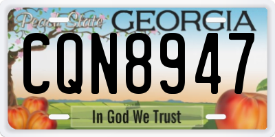 GA license plate CQN8947