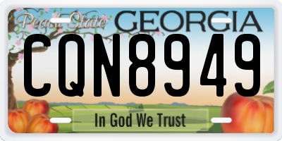 GA license plate CQN8949