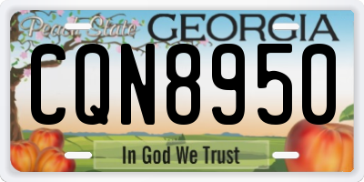 GA license plate CQN8950