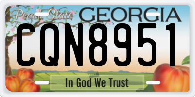 GA license plate CQN8951
