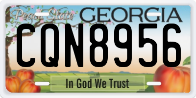 GA license plate CQN8956