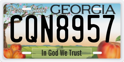 GA license plate CQN8957