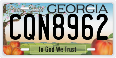 GA license plate CQN8962