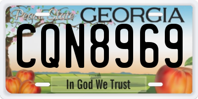 GA license plate CQN8969