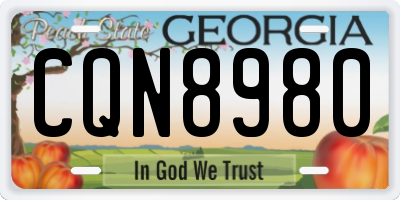 GA license plate CQN8980