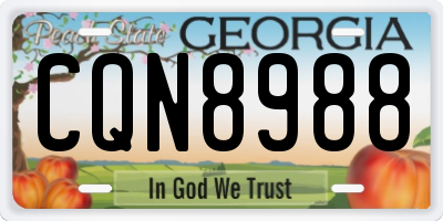 GA license plate CQN8988