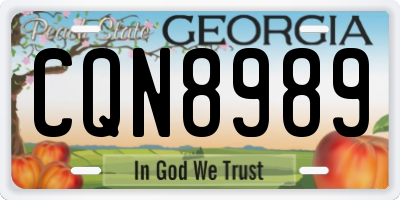 GA license plate CQN8989