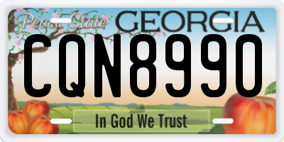 GA license plate CQN8990