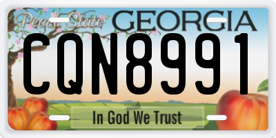 GA license plate CQN8991