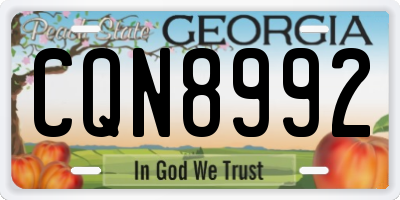 GA license plate CQN8992