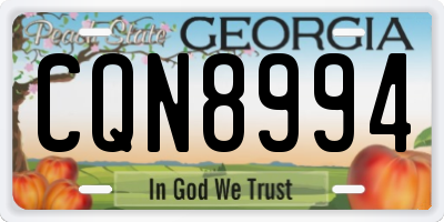 GA license plate CQN8994