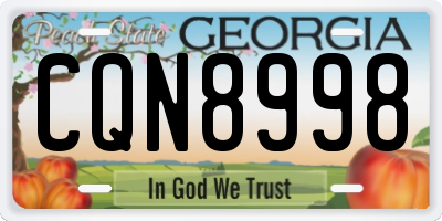 GA license plate CQN8998