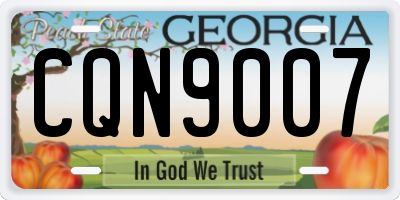 GA license plate CQN9007