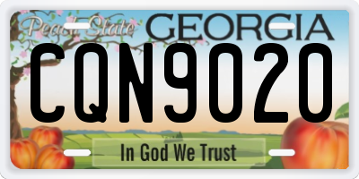 GA license plate CQN9020