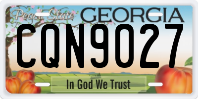 GA license plate CQN9027
