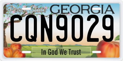 GA license plate CQN9029