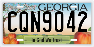 GA license plate CQN9042