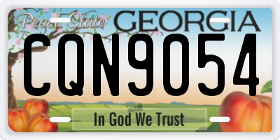 GA license plate CQN9054