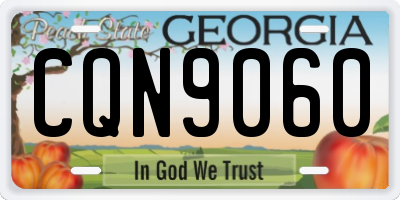 GA license plate CQN9060