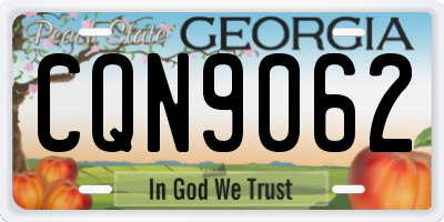 GA license plate CQN9062