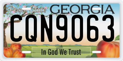 GA license plate CQN9063