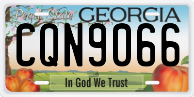 GA license plate CQN9066