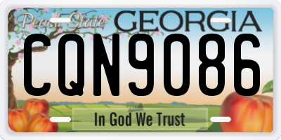 GA license plate CQN9086