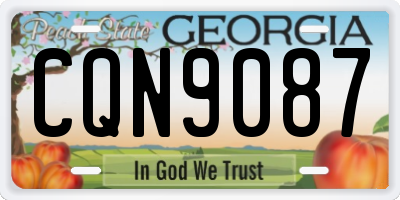 GA license plate CQN9087