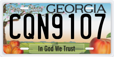 GA license plate CQN9107