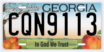 GA license plate CQN9113